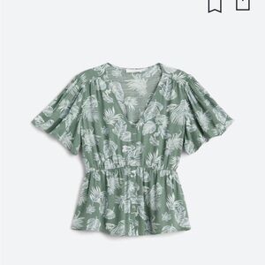 Lush Flutter Sleeve Top - Olive LG